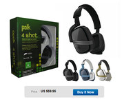 NEW-Polk 4 Shot Xbox One BLACK Gaming Headphone Chat Pro Mic Included
